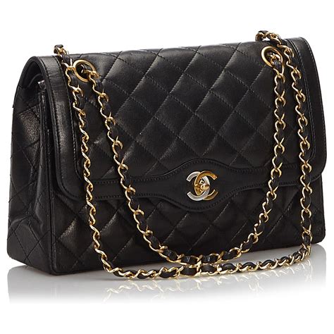 sac matelassé noir style chanel|chanel sac boutique.